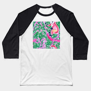 Climbing monkeys seamless pattern Baseball T-Shirt